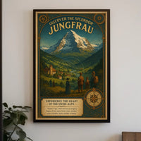 Travel to Jungfrau: Vintage Swiss Alps Travel Poster