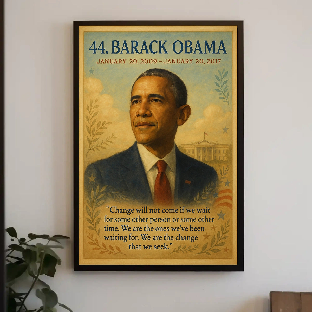 Barack Obama Change Inspirational Patriotic Poster
