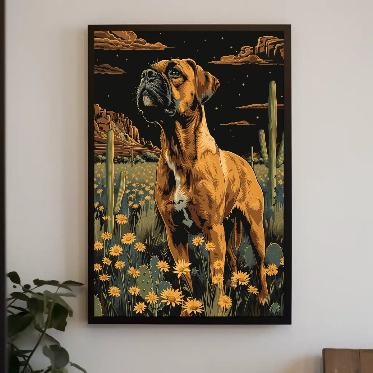 Majestic Canine In Desert Bloom Poster