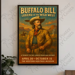 Buffalo Bill Vintage Americana Adventure Cultural Heritage Poster