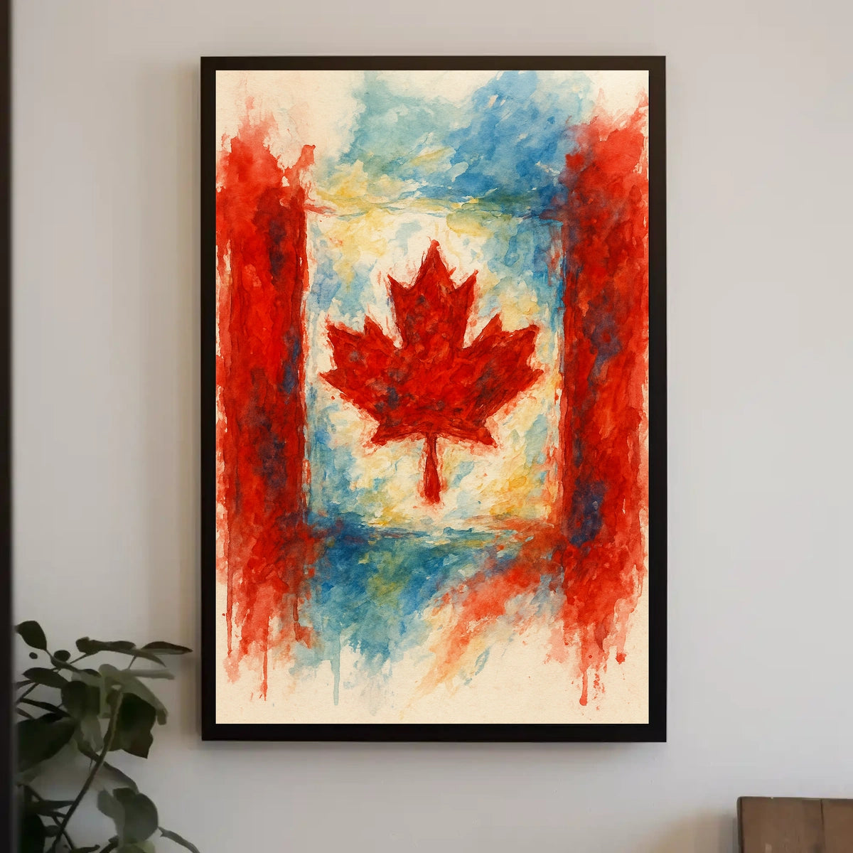 Canadian Maple Leaf Watercolor Poster