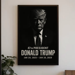 Trump Resolute Leadership Cinematic Portrait Patriot State Pride Home Decor Poster