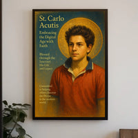 St. Carlo Acutis Embracing the Digital Age with Faith Poster