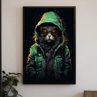 Cool Cat Urban Streetwear Art Poster