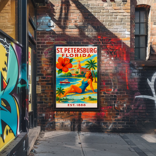 St Petersburg Florida Beach Resort Sunshine Girl Poster