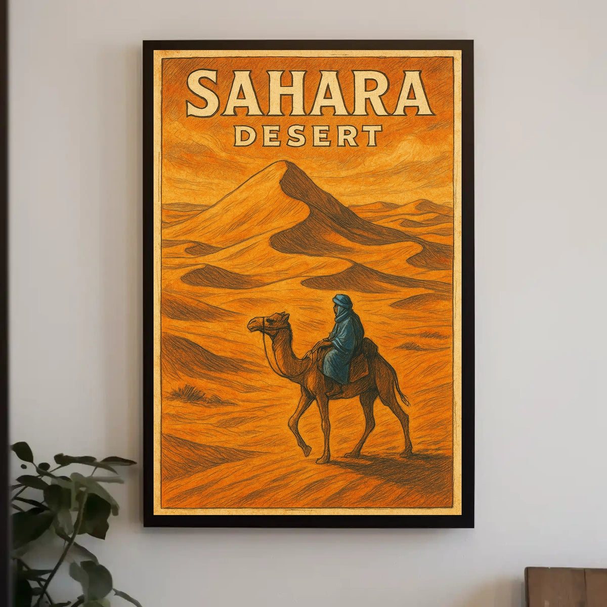 Sahara Desert Adventure Vintage Travel Poster