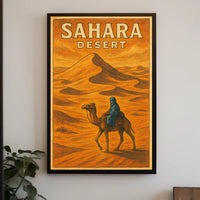 Sahara Desert Adventure Vintage Travel Poster