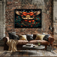 Festive Reindeer Illustration Poster