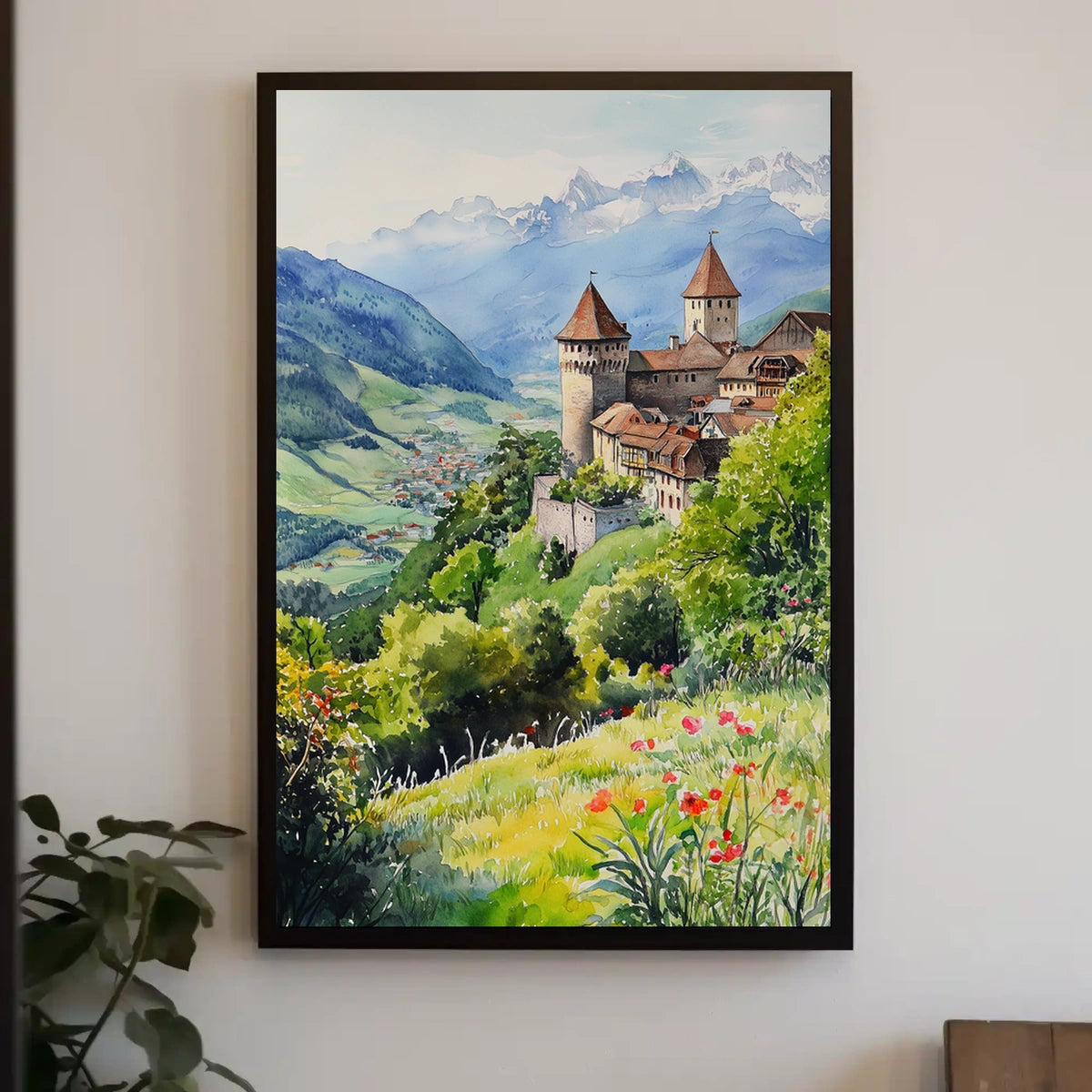 Liechtenstein Vaduz Castle Hilltop View Poster