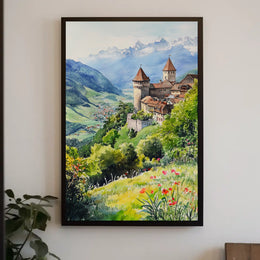 Liechtenstein Vaduz Castle Hilltop View Poster
