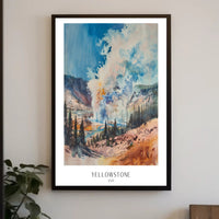 Yellowstone Watercolor Poster Wall Art Print
