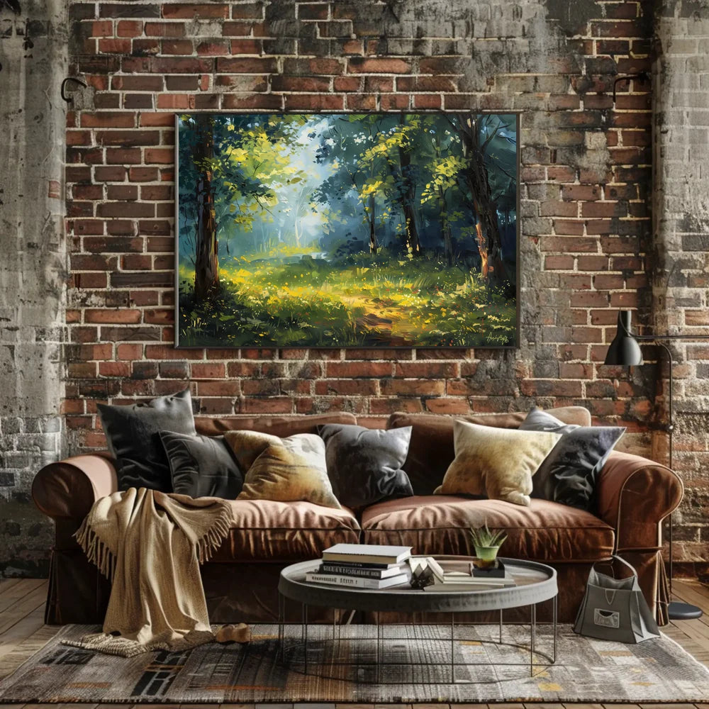 Serene Forest Impressionist Art Poster for Tranquility