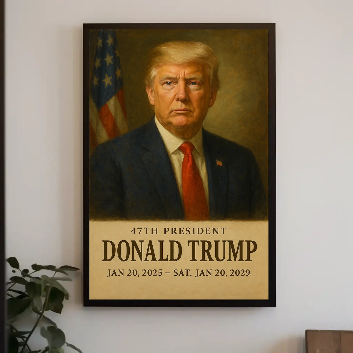 Donald Trump Silent Sentinel Patriotism Cinematic Realism Iconic American Portrait Leadership Legacy Bold Vision Poster