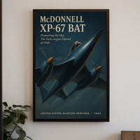 McDonnell XP-67 Bat Vintage Aviation Poster