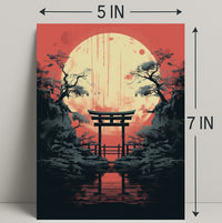 Moonlit Torii Gate Poster PosterGoat