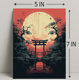Moonlit Torii Gate Poster PosterGoat