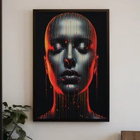 Dripping Colors A Futuristic Portrait Poster