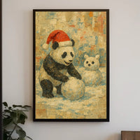 Festive Panda In Winter Wonderland Poster