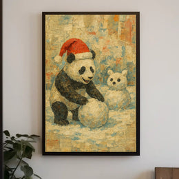 Festive Panda In Winter Wonderland Poster