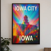Vivid Iowa City Urban Skyline Cityscape Realism Photography Artistry Timeless Midwest Creative Vibe Poster
