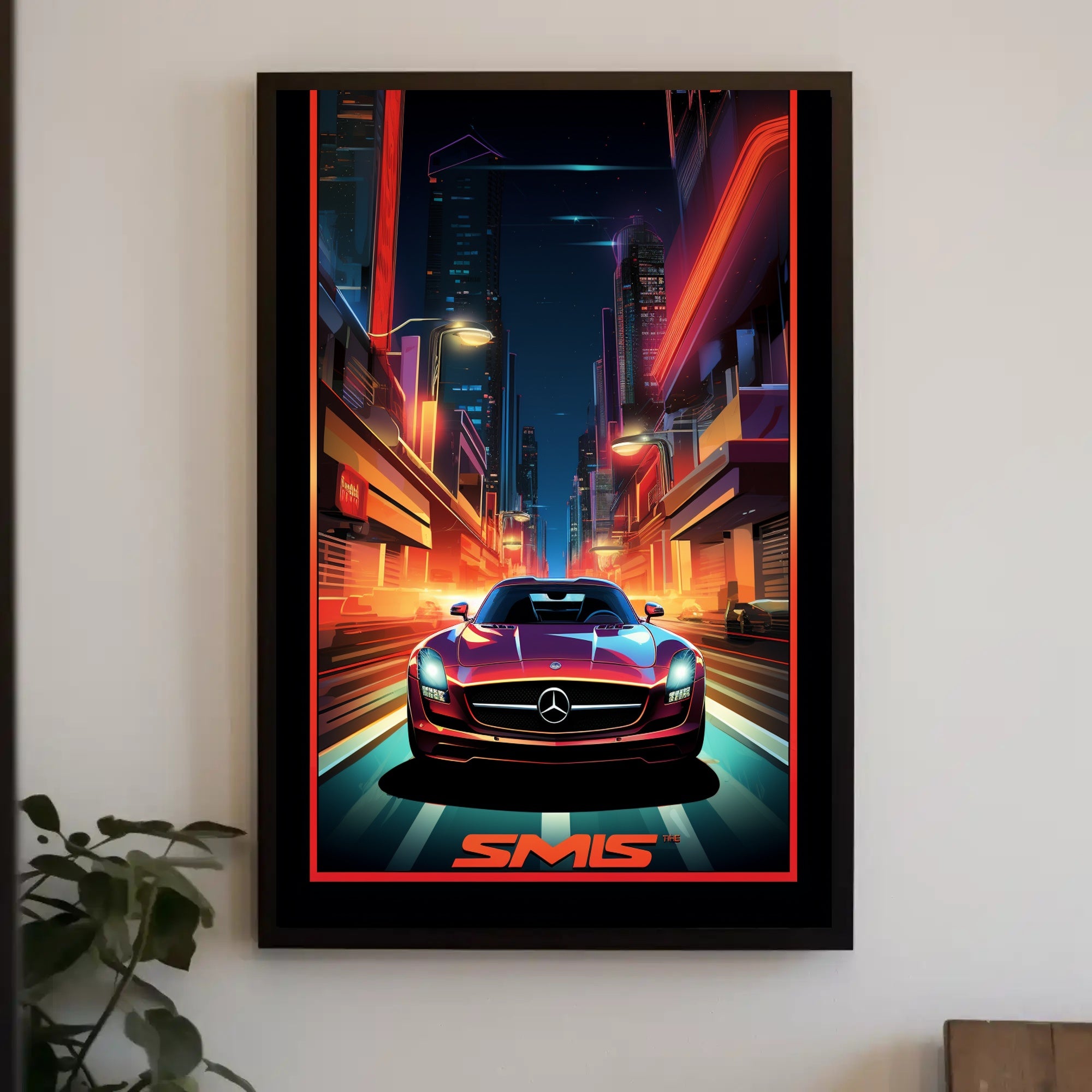 Neon Nights Drive Poster PosterGoat