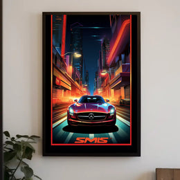 Neon Nights Drive Poster PosterGoat