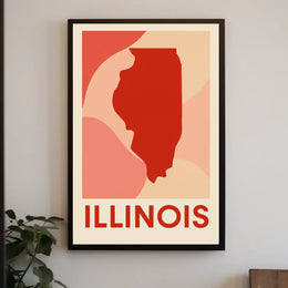 Illinois State Silhouette Poster