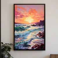 Vibrant Coastal Sunset Poster PosterGoat