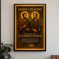 Saints Cosmas and Damian Vintage Spiritual Heritage Poster PosterGoat