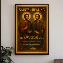 Saints Cosmas and Damian Vintage Spiritual Heritage Poster PosterGoat