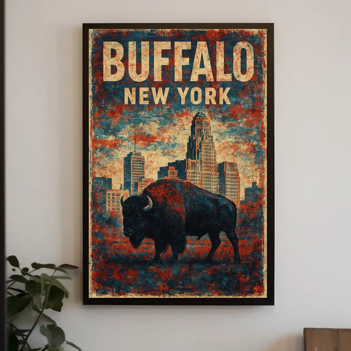 Buffalo Skyline Wanderlust Wall Art Poster