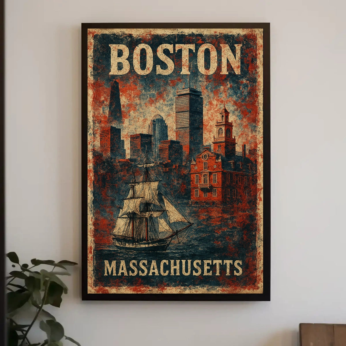 Boston Historic Journey Vintage Poster
