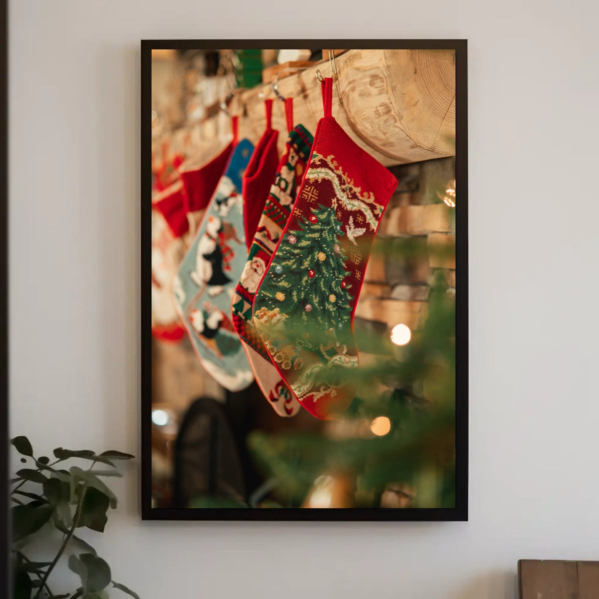 Festive Christmas Stockings Poster