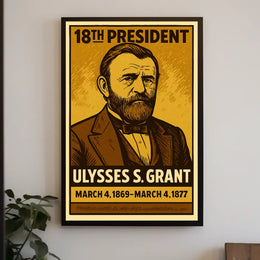Ulysses S. Grant 18th President of the United States Inked Comic Style Poster