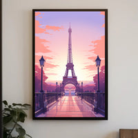 Sunset Over Paris Poster