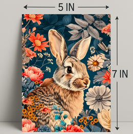 Whimsical Rabbit & Floral Harmony Animal Poster