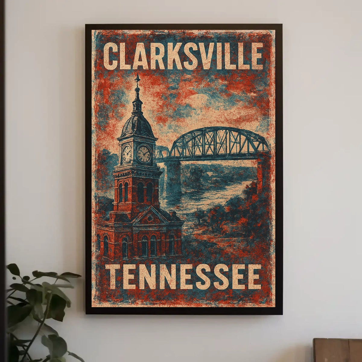 Clarksville Cultural Heritage Vintage Collector Poster