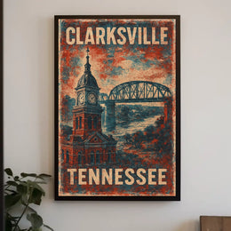 Clarksville Cultural Heritage Vintage Collector Poster