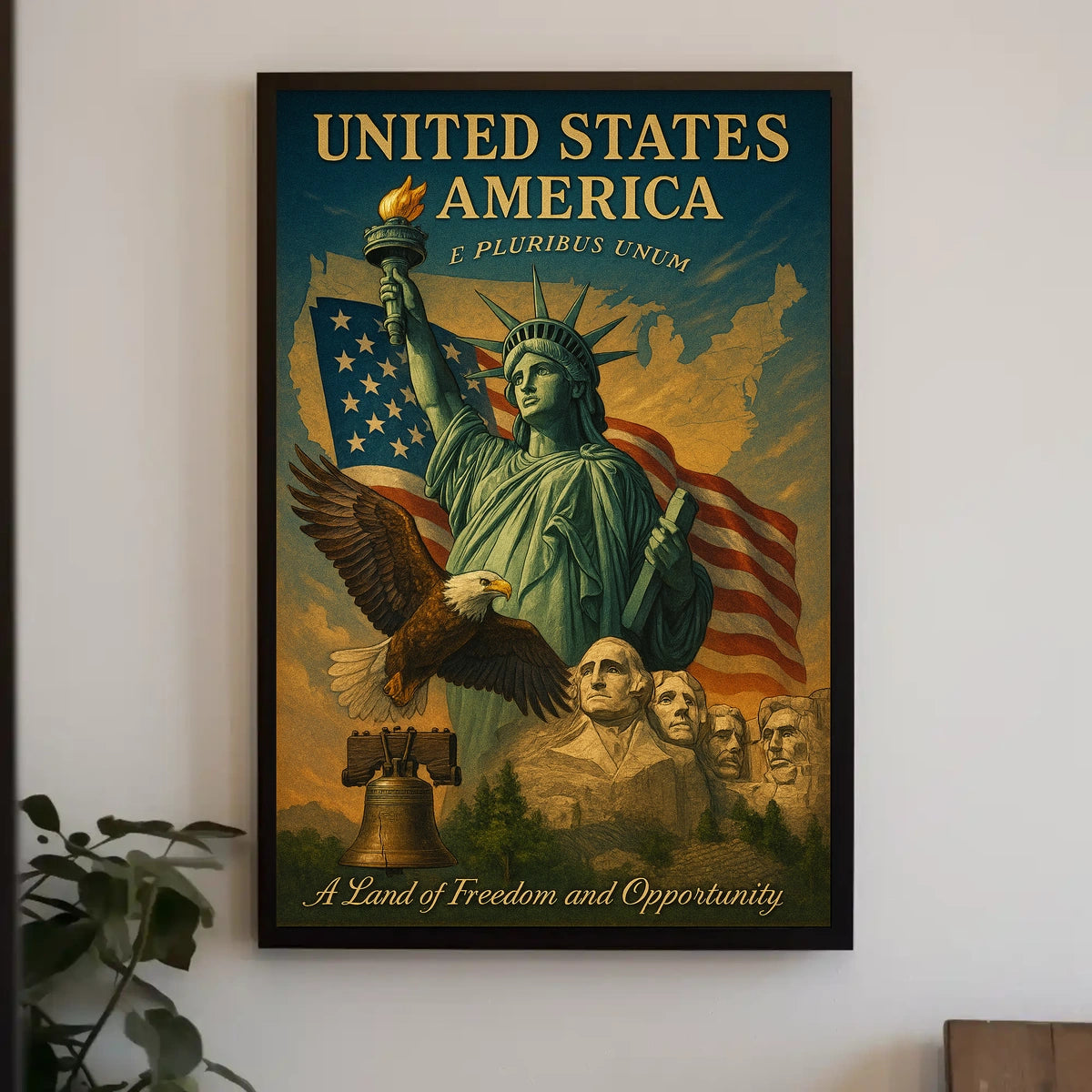 A Land Of Freedom And Opportunity Poster