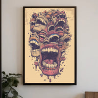Surreal Abstract Mouths Vintage Art Poster Print PosterGoat
