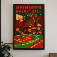 Reindeer Basketball Poster