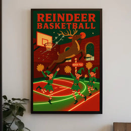Reindeer Basketball Poster