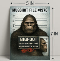 Bigfoot Mugshot  Mythical Sighting Poster PosterGoat