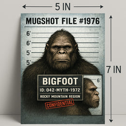 Bigfoot Mugshot  Mythical Sighting Poster PosterGoat