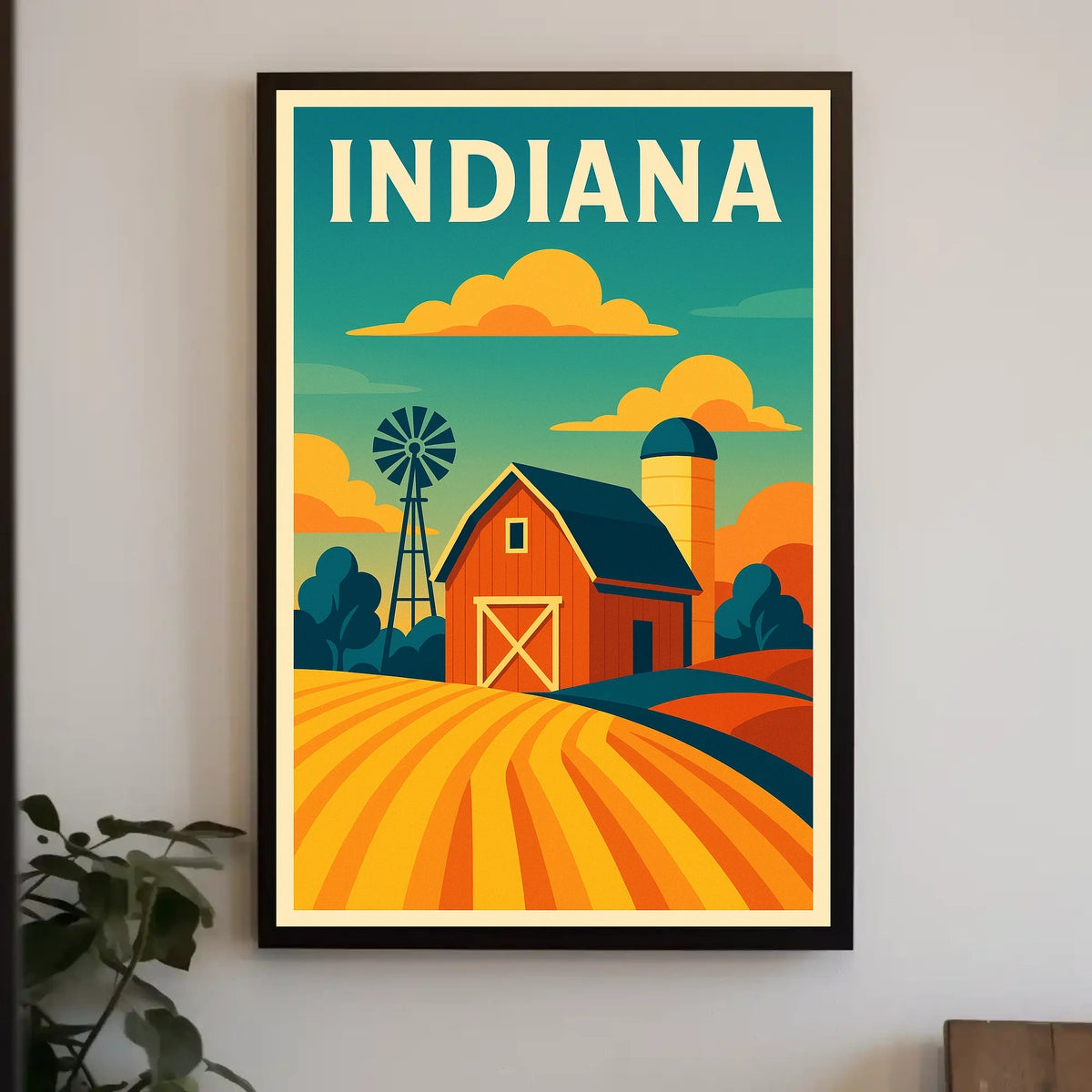 Indiana Farm Scene Poster