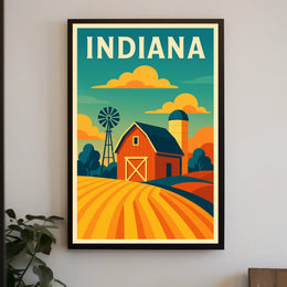 Indiana Farm Scene Poster