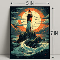 Lighthouse At Sea Poster PosterGoat
