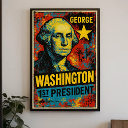 George Washington 1st President of the United States Graffiti Pop Art Poster