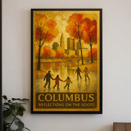 Columbus Reflections On The Scioto Poster