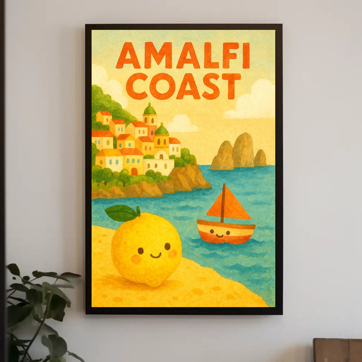Amalfi Coast Adventure Poster Wall Art Decor Living Room